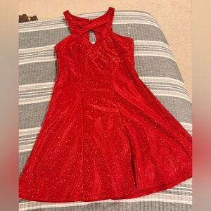NWOT Honey and Rosie Red Sparkle Juniors Small Dress